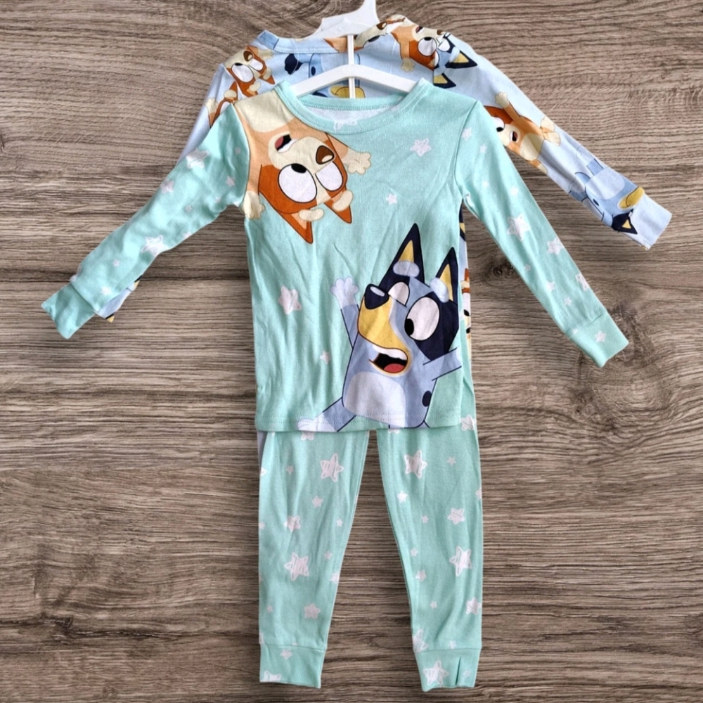 Bluey Kids 4-Piece Pajamas Set - Light Blue